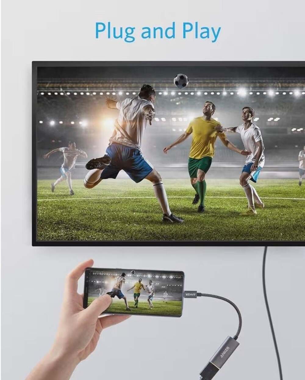 Anker USB-C to HDMI Adapter, Braided Nylon Cable - Picture 2 of 5